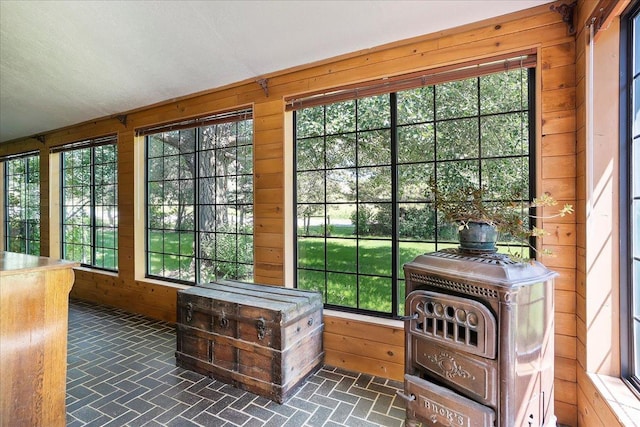 409 N 9000 E, Huntsville, UT 84317 - doorway featuring brick patterned flooring and wooden walls