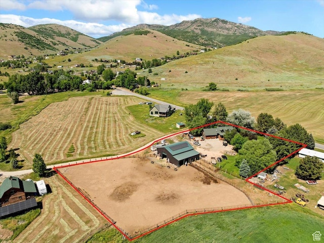 409 N 9000 E, Huntsville, UT 84317 - overview of rural landscape featuring property boundaries highlighted and a mountainous background