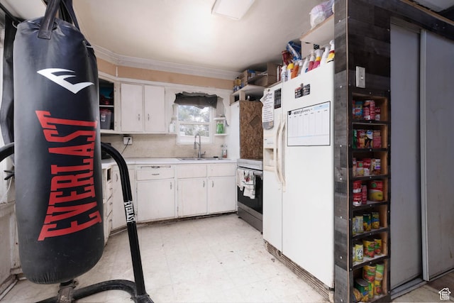 199 S 200 E, Richfield, UT 84701 - kitchen with open shelves, fridge, light countertops, white refrigerator with ice dispenser, and stainless steel range