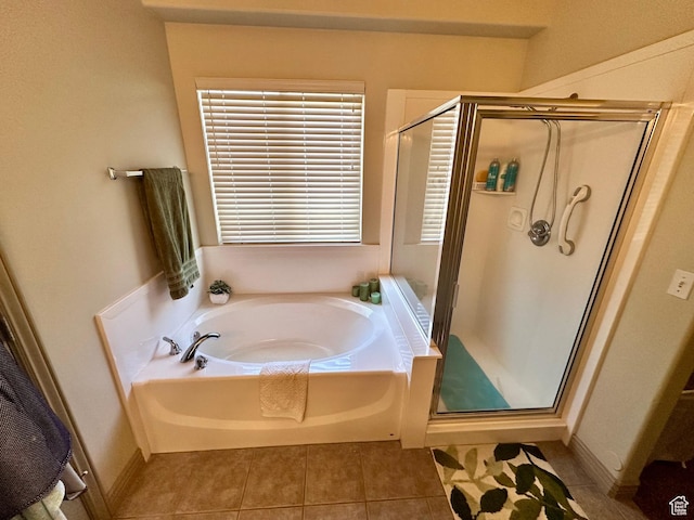 12413 S Andreas St W, Riverton, UT 84065 - bathroom with a garden tub, a shower stall, and tile patterned flooring