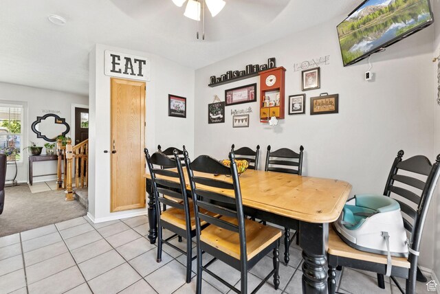 3573 S Deann Dr W, West Valley City, UT 84128 - dining room featuring ceiling fan and light tile patterned floors