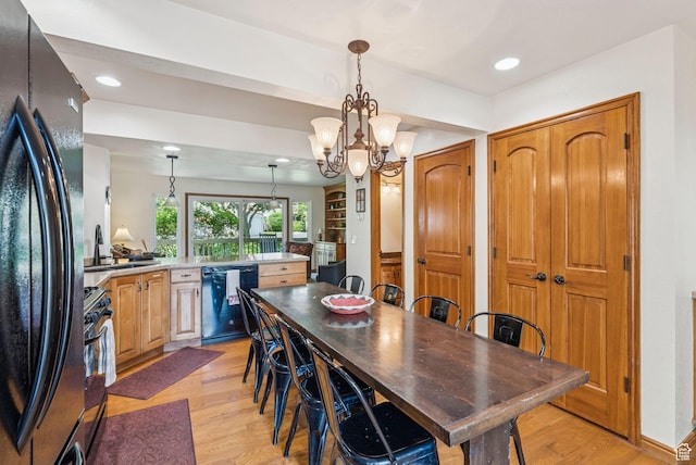 171 Dunlop Ct, Park City, UT 84060 - dining room featuring light wood-style floors, recessed lighting, and a chandelier