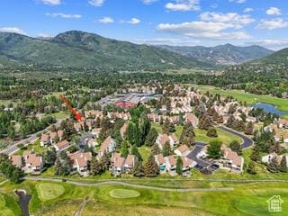 171 Dunlop Ct, Park City, UT 84060 - aerial view of property's location featuring a mountain backdrop, a local golf course, and nearby suburban area