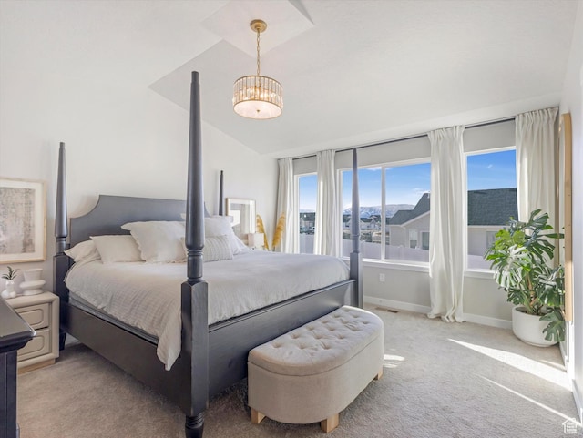 2297 N 250 W, Tooele, UT 84074 - bedroom with light colored carpet, a chandelier, and lofted ceiling