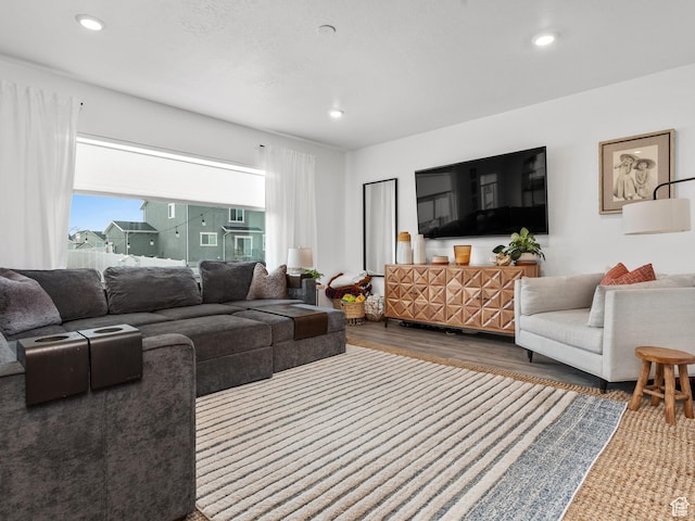 627 S Meade St, Mapleton, UT 84664 - living room with wood finished floors and recessed lighting