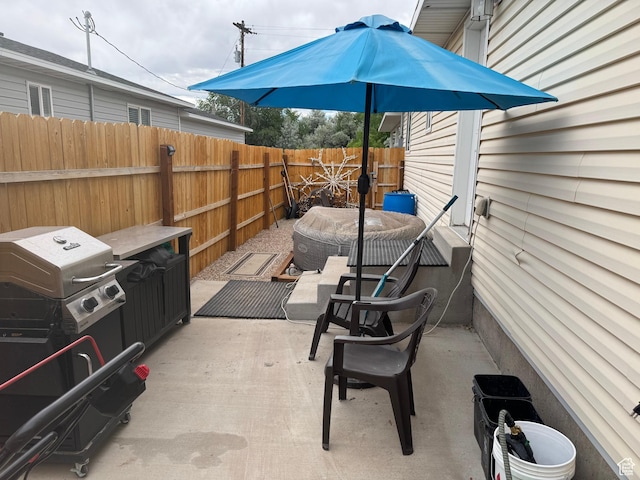 580 E Main St, Myton, UT 84052 - fenced backyard featuring area for grilling and a patio