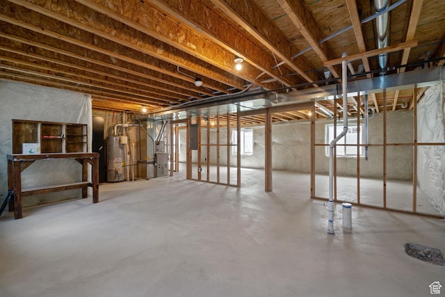18605 N 6000 W, Riverside, UT 84334 - below grade area with gas water heater, heating unit, and electric panel