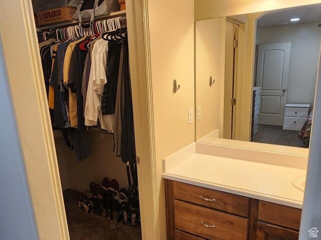 1751 E Canary Way, Eagle Mountain, UT 84005 - bathroom featuring vanity and a walk in closet