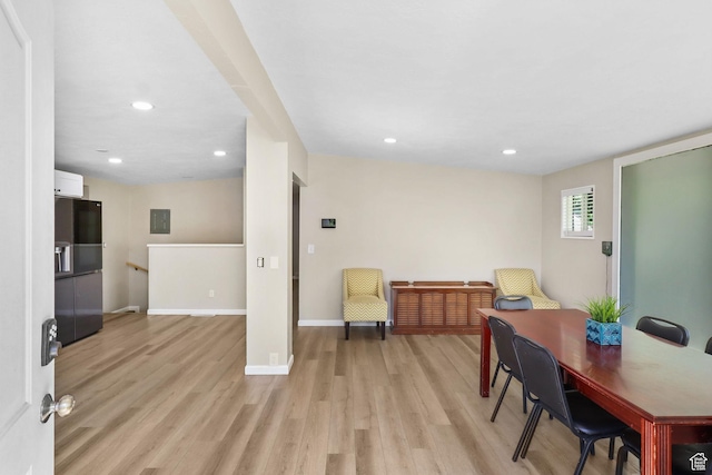 6033 S 2100 W, Roy, UT 84067 - home office featuring light wood-style floors, electric panel, and recessed lighting