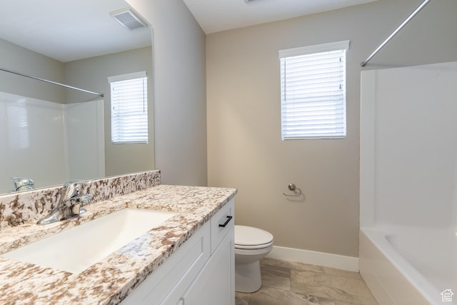 3867 N Chapman Dr, Eagle Mountain, UT 84005 - full bath featuring marble finish floors, vanity, and tub / shower combination