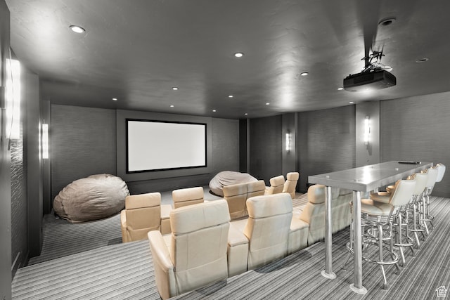 1643 E Box Elder Dr, Alpine, UT 84004 - carpeted cinema with a dry bar and recessed lighting