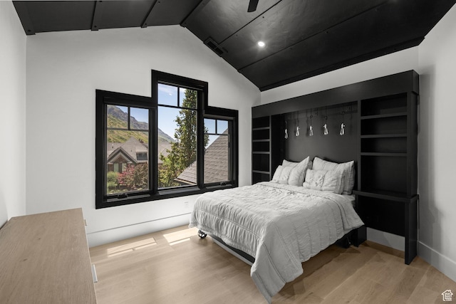 1643 E Box Elder Dr, Alpine, UT 84004 - bedroom featuring vaulted ceiling and wood finished floors