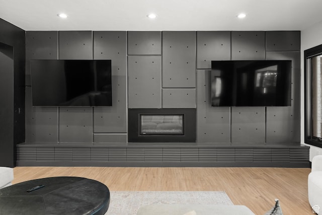 1643 E Box Elder Dr, Alpine, UT 84004 - living area featuring wood finished floors and recessed lighting