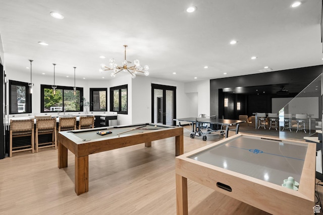 1643 E Box Elder Dr, Alpine, UT 84004 - recreation room featuring recessed lighting, light wood finished floors, and billiards table