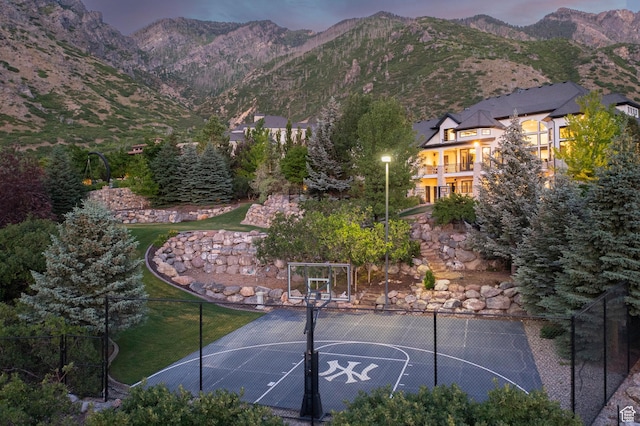 1643 E Box Elder Dr, Alpine, UT 84004 - view of basketball court featuring community basketball court and a mountain view