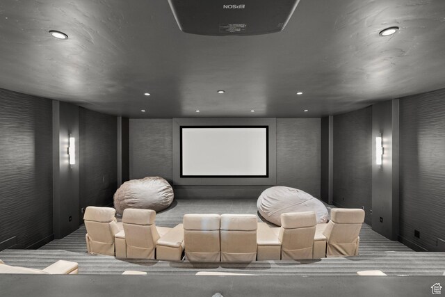 1643 E Box Elder Dr, Alpine, UT 84004 - home theater with carpet floors and recessed lighting