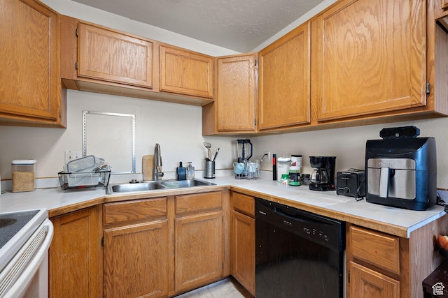 835 E 500 N, Spanish Fork, UT 84660 - kitchen featuring dishwasher, light countertops, and white range with electric cooktop