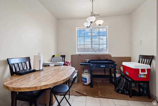 835 E 500 N, Spanish Fork, UT 84660 - dining area featuring a chandelier and tile patterned flooring