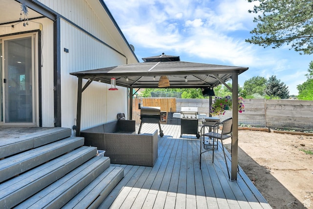 122 W 5300 S, Washington Terrace, UT 84405 - wooden deck featuring a gazebo and grilling area