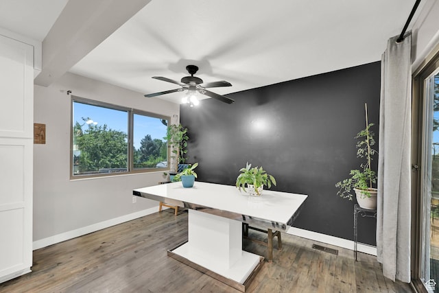 122 W 5300 S, Washington Terrace, UT 84405 - office area featuring a ceiling fan and wood finished floors