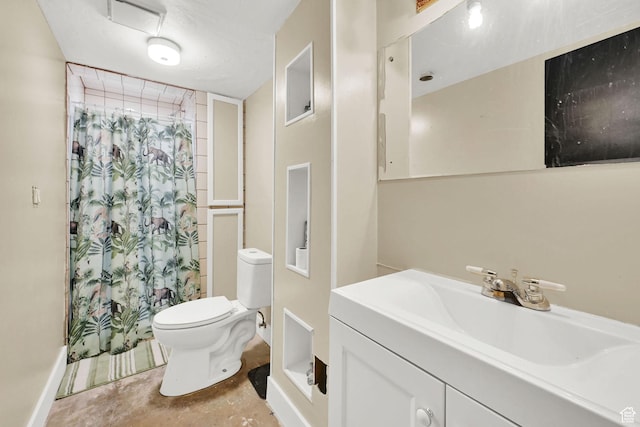122 W 5300 S, Washington Terrace, UT 84405 - full bathroom featuring vanity, concrete floors, and a shower with curtain
