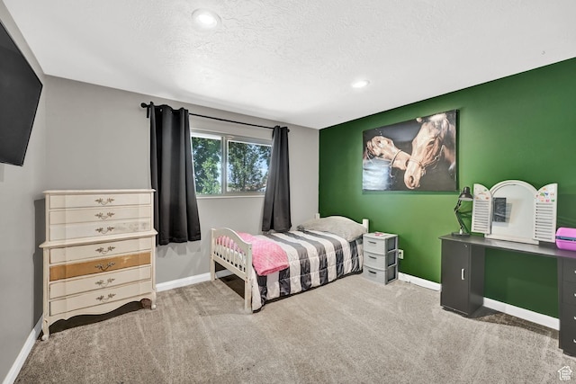 122 W 5300 S, Washington Terrace, UT 84405 - bedroom featuring carpet flooring, a textured ceiling, and recessed lighting