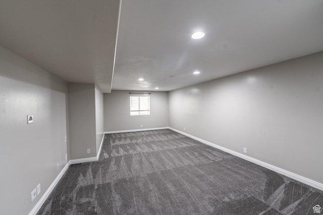 271 E Eagle Ridge Dr, North Salt Lake, UT 84054 - below grade area featuring dark carpet and recessed lighting