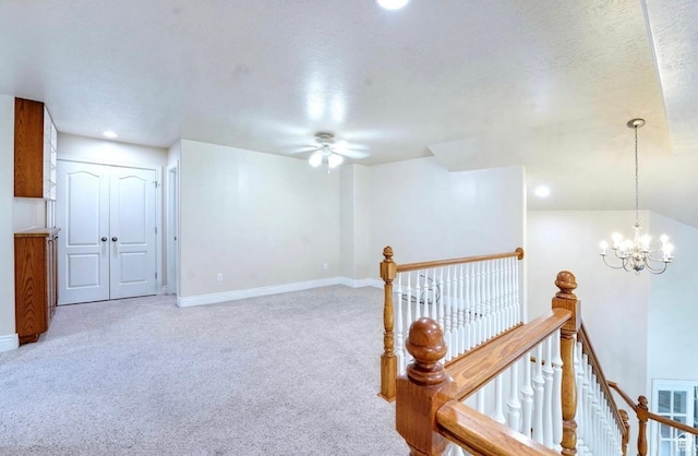 1017 E 450 N Cir N, American Fork, UT 84003 - bonus room featuring a ceiling fan, light colored carpet, a chandelier, and recessed lighting