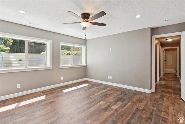 3146 N 750 W, Pleasant View, UT 84414 - spare room with a ceiling fan, wood finished floors, recessed lighting, and a textured ceiling
