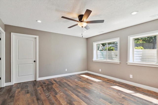 3146 N 750 W, Pleasant View, UT 84414 - spare room featuring wood finished floors, ceiling fan, a textured ceiling, and recessed lighting