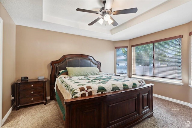 3146 N 750 W, Pleasant View, UT 84414 - bedroom featuring light carpet, a raised ceiling, and ceiling fan