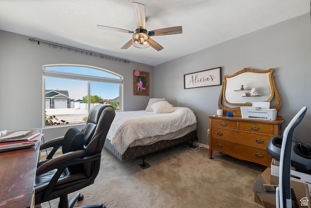 3712 N 250 E, Enoch, UT 84721 - bedroom with carpet flooring, a desk, and ceiling fan