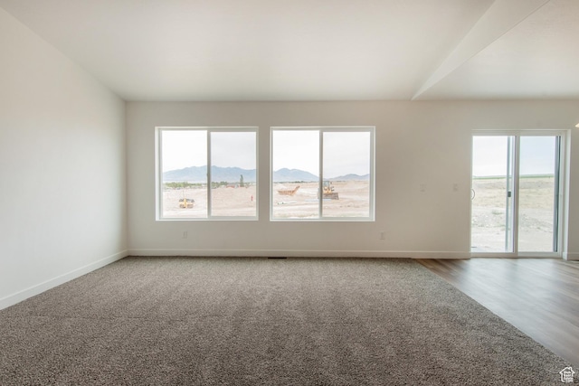 1170 W High Plains Dr Unit 609, Grantsville, UT 84029 - carpeted empty room featuring baseboards and a mountain view