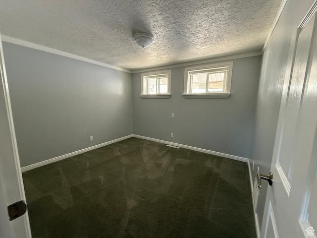 1885 S 50 W, Bountiful, UT 84010 - empty room with dark colored carpet, crown molding, and a textured ceiling