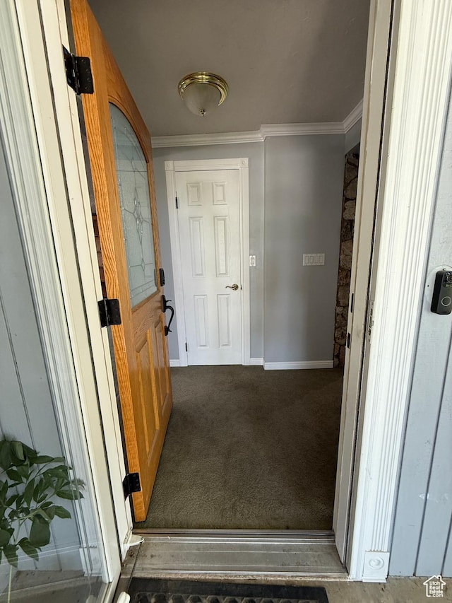 1885 S 50 W, Bountiful, UT 84010 - hallway featuring ornamental molding and carpet flooring