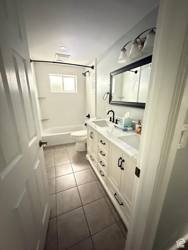 1885 S 50 W, Bountiful, UT 84010 - full bathroom with tile patterned flooring, double vanity, and bathtub / shower combination