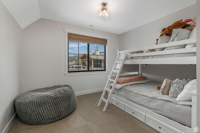 330 N Haystack Mountain Dr, Heber City, UT 84032 - carpeted bedroom featuring baseboards and vaulted ceiling