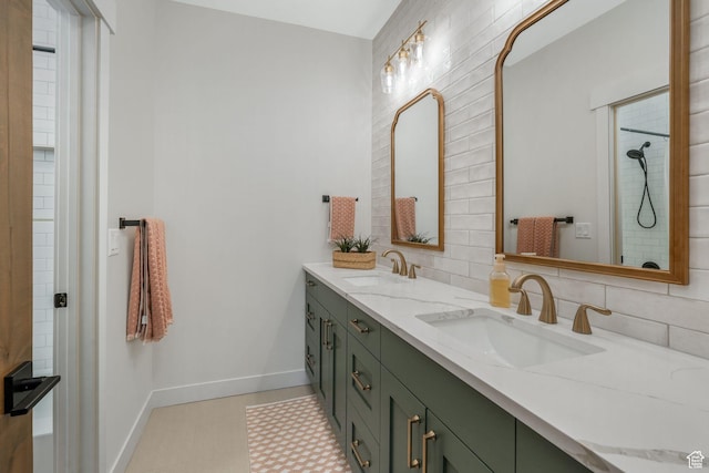 330 N Haystack Mountain Dr, Heber City, UT 84032 - bathroom with double vanity and tile patterned floors