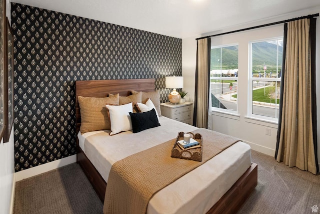 1587 E 820 N Unit 108, Salem, UT 84653 - bedroom with carpet and wallpapered walls