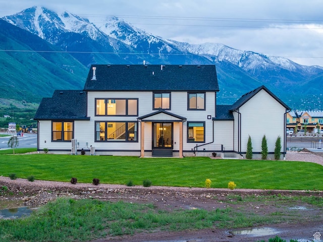 1587 E 820 N Unit 108, Salem, UT 84653 - rear view of property featuring a mountain view and a yard