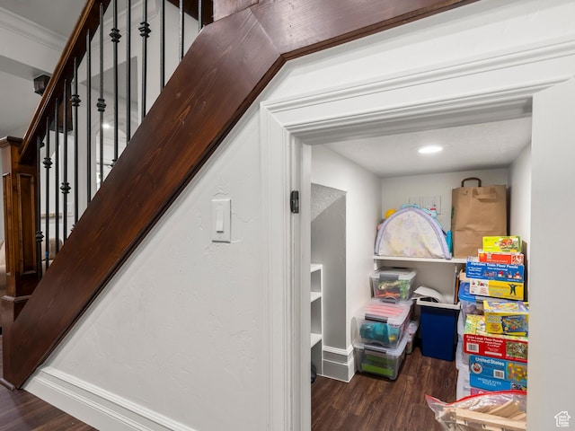 3228 N Brook Ln W, Provo, UT 84604 - stairway with wood finished floors and baseboards