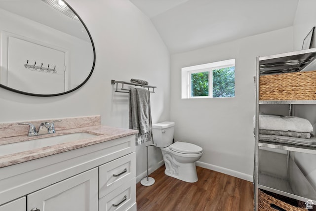 1155 N Pinecrest Canyon Rd, Salt Lake City, UT 84108 - bathroom with wood finished floors, vanity, and lofted ceiling