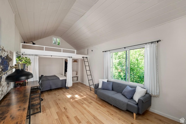 1155 N Pinecrest Canyon Rd, Salt Lake City, UT 84108 - living room with hardwood / wood-style flooring, vaulted ceiling, and wooden ceiling