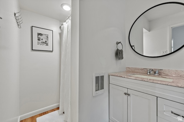 1155 N Pinecrest Canyon Rd, Salt Lake City, UT 84108 - full bath with vanity, wood finished floors, and a shower with curtain