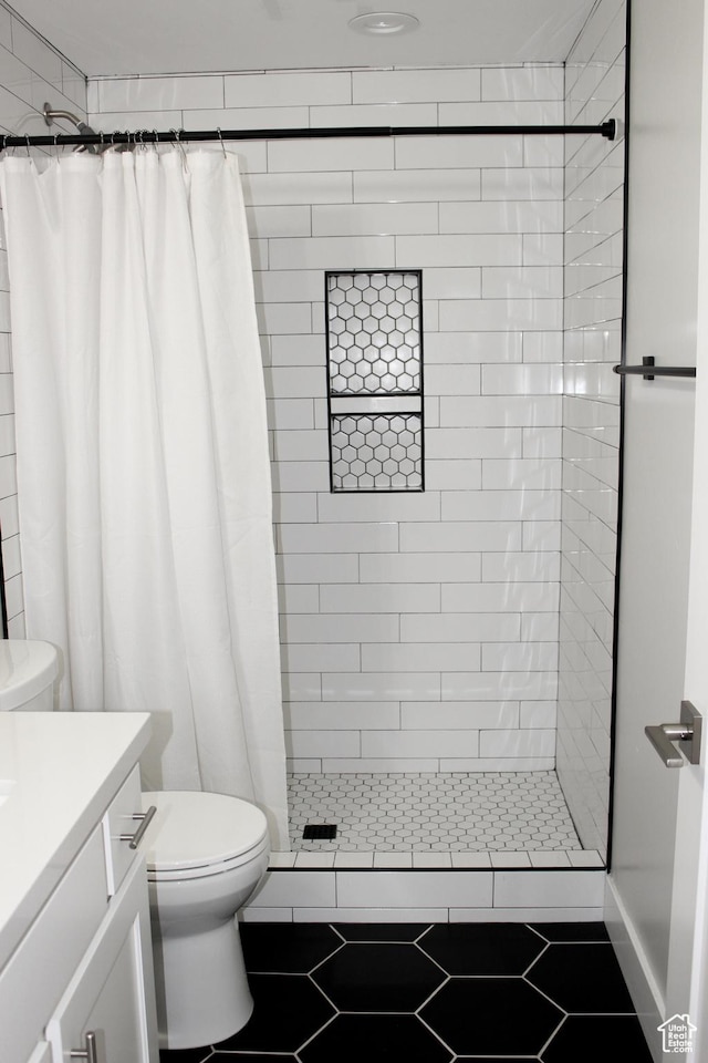 13693 S Blayde Dr, Herriman, UT 84096 - full bath featuring vanity, a shower stall, and tile patterned flooring