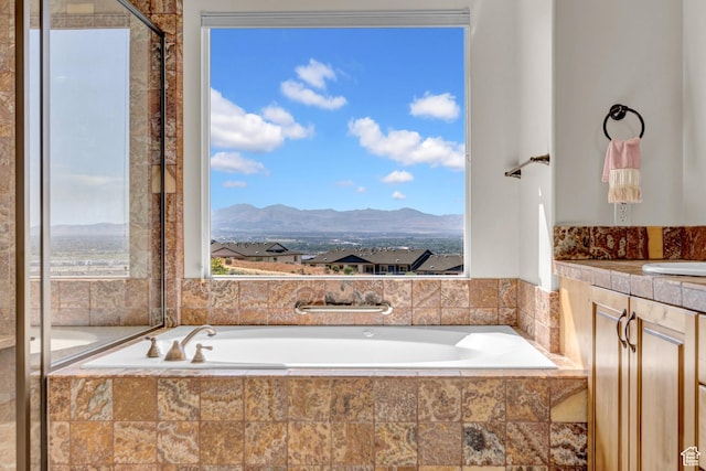 285 E Brayden Way, Draper, UT 84020 - full bath with a garden tub, a mountain view, and vanity