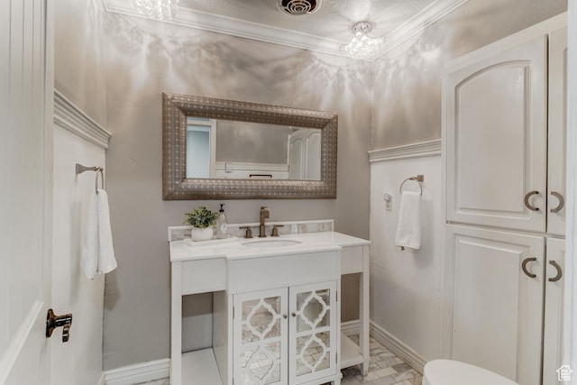 4831 E Emigration Canyon Rd, Salt Lake City, UT 84108 - bathroom featuring vanity and ornamental molding