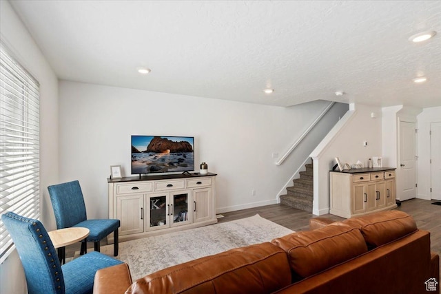 661 W 1920 S Unit 1070, Provo, UT 84601 - living area with wood finished floors, stairway, and recessed lighting