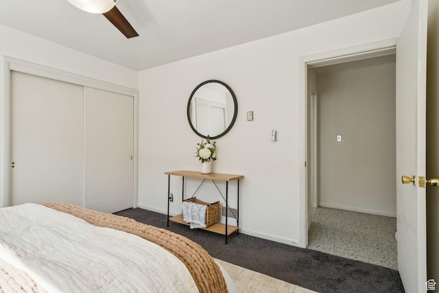 1112 E 2700 S Unit C17, Salt Lake City, UT 84106 - bedroom featuring carpet flooring, a closet, and ceiling fan