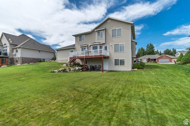 5149 W Rendezvous, Mountain Green, UT 84050 - rear view of property featuring a yard and a wooden deck
